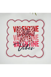 Valentine Vibes Aşkı Temalı Nakış Kenar Kumaş Kokteyl Peçetesi 1 Adet